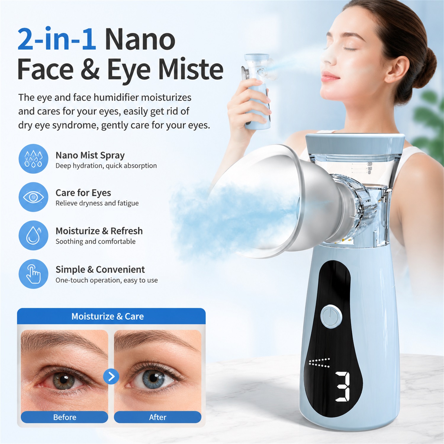 Нано-увлажнитель для глаз, неб – обзор и цена Face Steamer